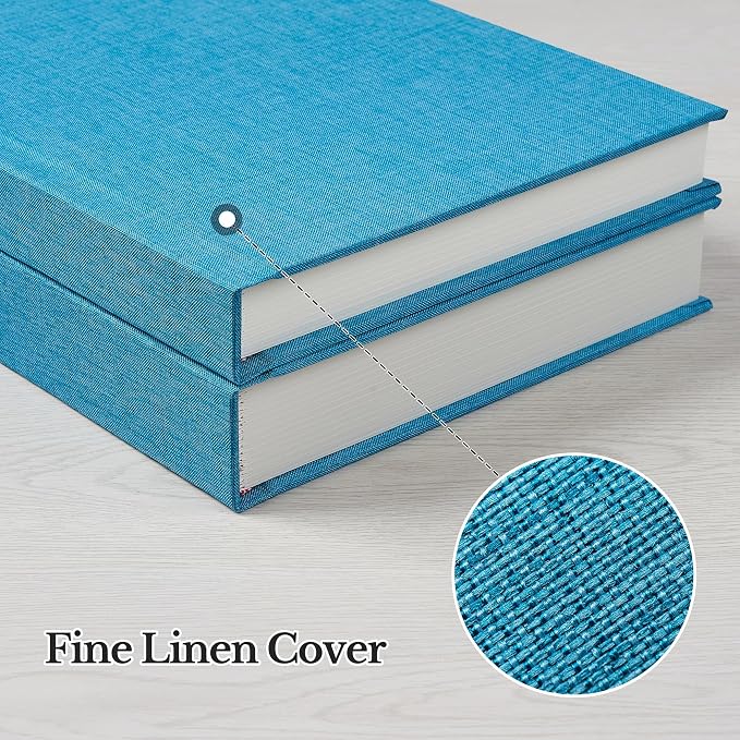 Pssoss 8x10 Photo Album with Writing Space, Linen Cover, 20 Photos, Blue | High-GSM writable pages with easy slip-in pockets for weddings, baby photos, family memories, travel, and anniversaries. - Image 6