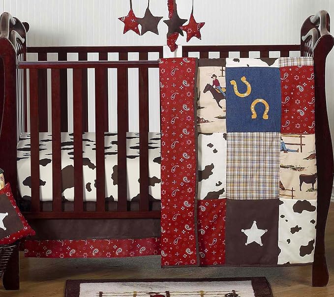 Sweet Jojo Designs Tan and Red Cowboy Foldable Fabric Storage Cube Bins Boxes Organizer Toys Kids Baby Childrens for Wild West Collection Set of 2 - Image 4