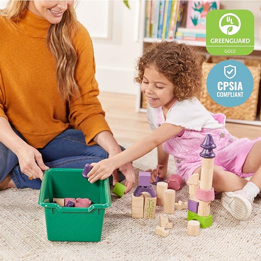 ECR4Kids Scoop Front Storage Bin, Multipurpose Organization, Assorted, 5-Piece | Durable plastic, GREENGUARD Gold Certified, 1.2 gallon capacity, lightweight & nestable, built-in handle, classroom/home use - Image 6