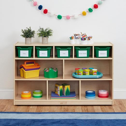ECR4Kids Scoop Front Storage Bin, Multipurpose Organization, Green, 5-Piece | Durable plastic, GREENGUARD Gold Certified, 1.2 gallon capacity, lightweight & nestable, built-in handle, classroom/home use - Image 7