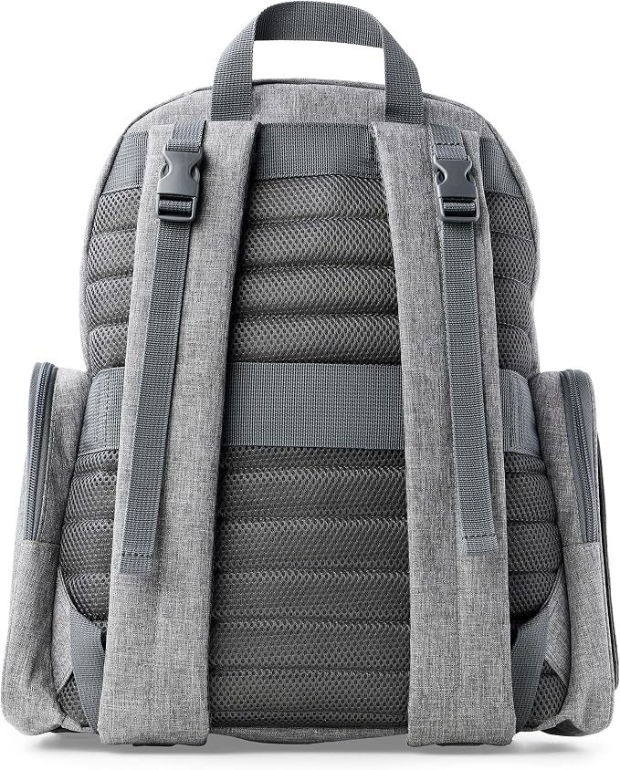Skip Hop Diaper Bag Backpack with Portable Changing Pad, 9 Total Pockets, Easy-Access Wipes Pocket, Zippered Side Pocket, Luggage Sleeve & Stroller Straps, Fits a 15” Laptop, Luna, Heather Grey - Image 4