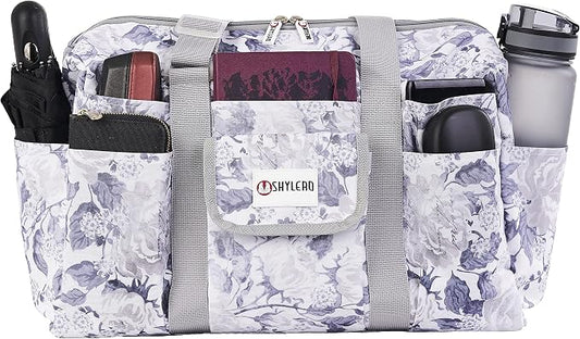 White Peas Nurse Bag & Utility Tote - Waterproof, Top YKK Zip, L18" x H14" x W7" - SHYLERO by SHYLERO