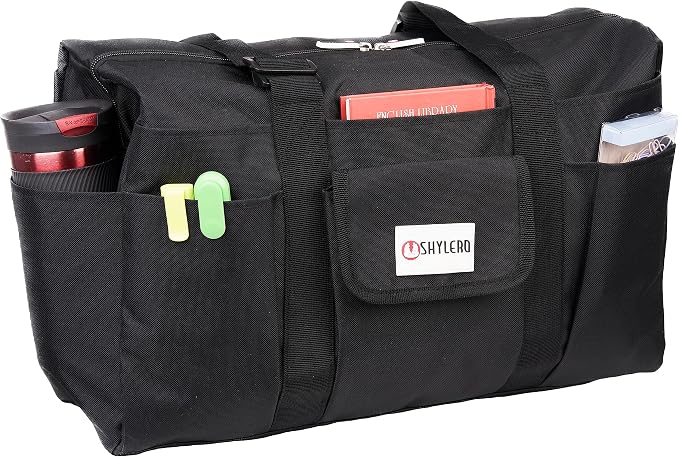 White Peas Nurse Bag & Utility Tote - Waterproof, Top YKK Zip, L18" x H14" x W7" - SHYLERO by SHYLERO