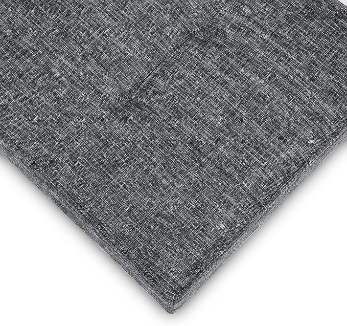 Otto & Ben [2pc Set] Folding Toy Box Chest with SMART LIFT Top Linen Fabric Ottomans Bench Foot Rest for Bedroom and Living Room, Dark Grey - Image 6