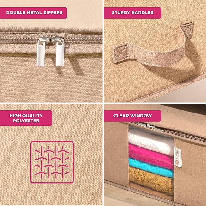 Cedar Clothes Storage Bag Organizer, Protects From Moths, Set of 2, Beige | Protects from Moths, Moisture, Dirt & Dust, Underbed Storage Bags for Clothes, Cashmere Sweaters, Bedding & More - Image 4